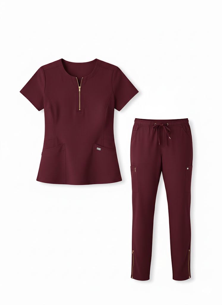 Women’s Scrub Set - Gold Accents - Image 2