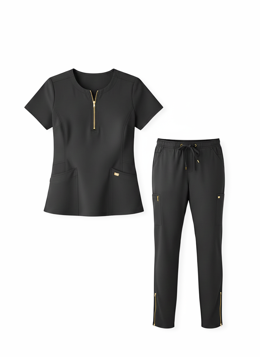 Women’s Scrub Set - Gold Accents - Image 4
