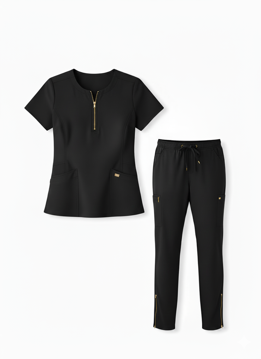 Women’s Scrub Set - Gold Accents - Image 5